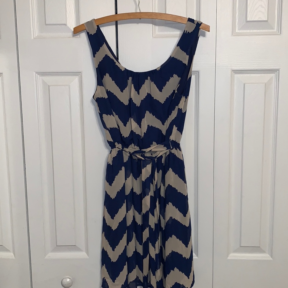 Women's Blue and White Dress